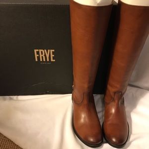 Frye Melissa Button & Zip Back Boots Cognac 8.5M